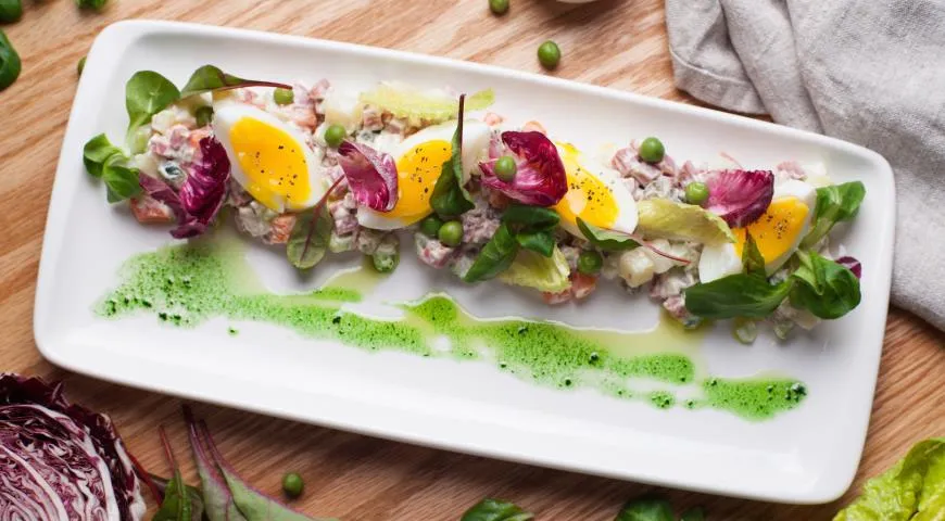 Оливье с говядиной