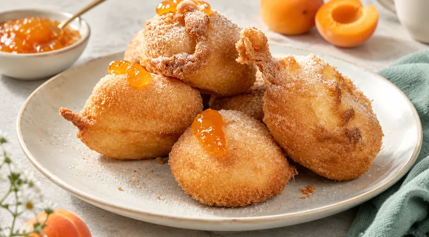 Пончики с абрикосами