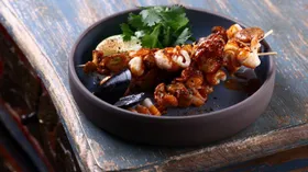 Шашлык с креветками