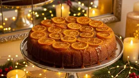 Апельсиновый пирог с карамелью и ликёром