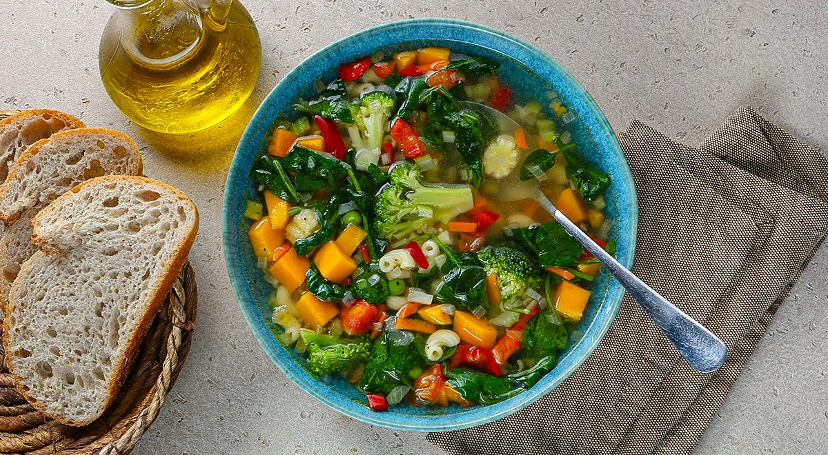 Постный минестроне с тыквой