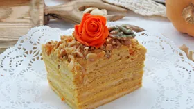 Торт медовик творожный с тыквой