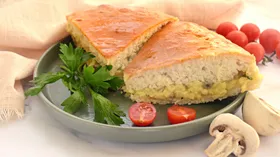 Пирог с картофелем и грибами