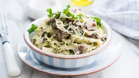 Рецепты с беконом, сливками и макаронами