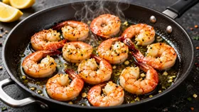 Жареные королевские креветки