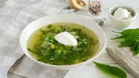 Зеленый борщ с крапивой