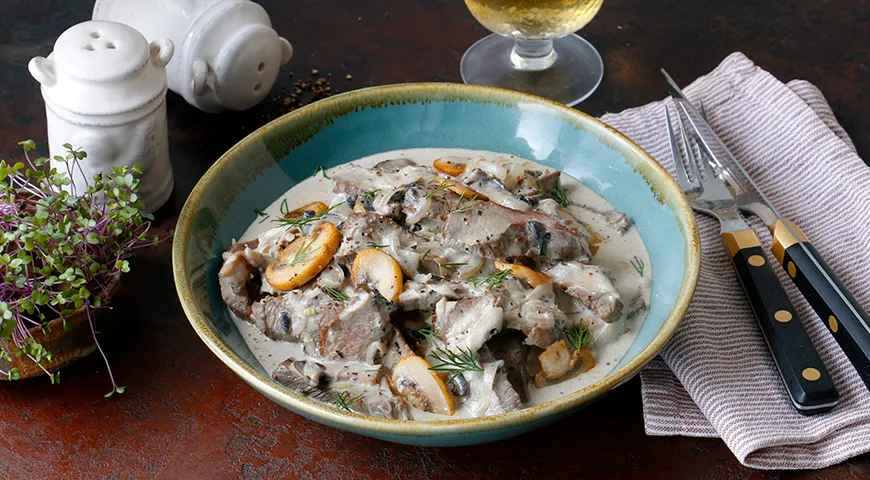 Быстрый бефстроганов из лопатки на гриле для ужина