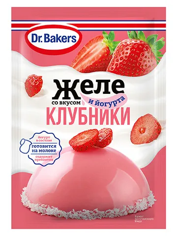 Dr. Bakers Желе со вкусом клубники и йогурта 33г