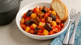 Баклажаны с мясом в казане