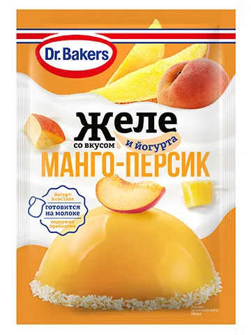 Dr. Bakers Желе со вкусом манго-персик и йогурта 33г