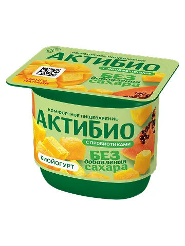 АКТИБИО Биойогурт б/сах манго-папайя 3,0% 130г