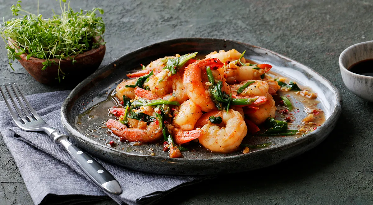 Рецепт королевских креветок в соевом соусе